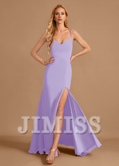 Horn/Tail V-neck and Ground Chiffon Bridesmaid Dress
