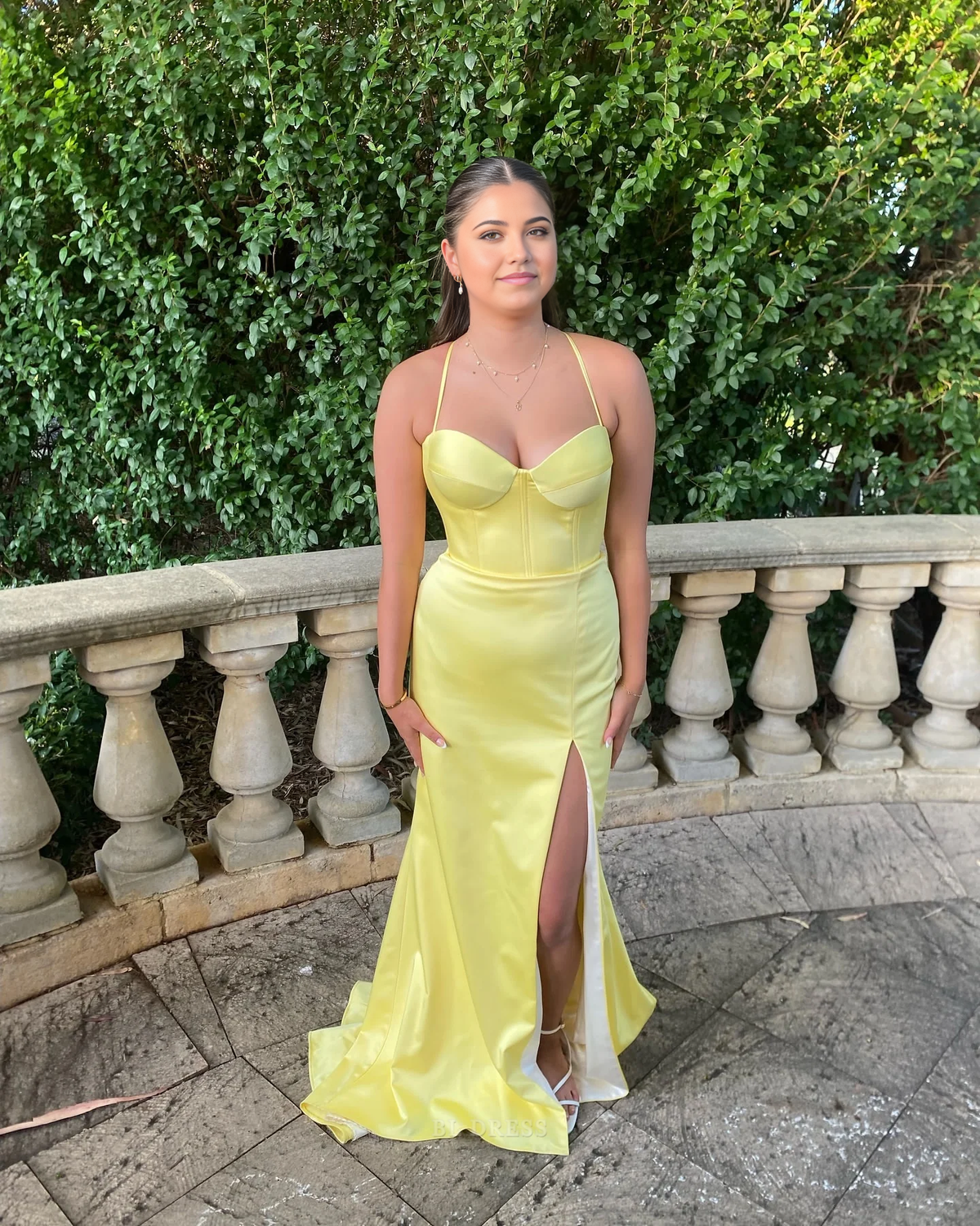 Mermaid Spaghetti Straps Yellow formal dresses Bridesmaid Dresses evening gown Prom Dress