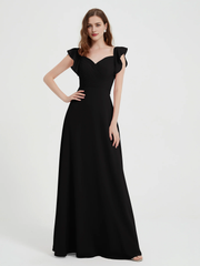 Sweetheart Drifting Sleeves Chiffon Dress