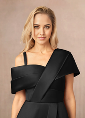 A-Line Pleated Black formal dresses evening gown Mother of the Bride Dresses