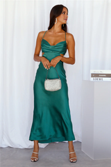 Jimiss hanging neckline thin shoulder strap exposed back long Prom dress
