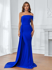 Mermaid off shoulder hanging side and floor length Prom Dress - LD Dress