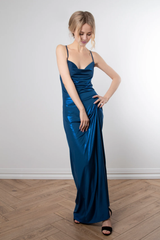 Jimiss - Thin shoulder strap backless strap and floor length Prom dress