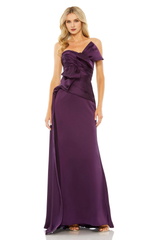 Fitted strapless bow and floor length Prom dress