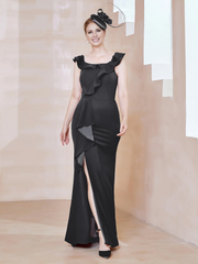 Lotus leaf edge slit, lotus leaf edge tight fit, mother of the bride dress