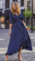 A-line V-Neck Half Sleeve Bridesmaid Dress Formal Dresses for Wedding Guest Cocktail Dress Mother of the Bride Dresses