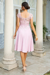 A-line Chiffon Mother of the Bride Dress with Lace