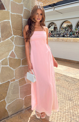 Jimiss - Square neckline sleeveless thin shoulder strap back zipper Maxi length prom dress