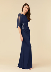 Sheath Sequins Dark Navy formal dresses evening dress Mother of the Bride Dresses