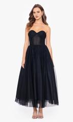 Strapless chiffon tight corset off shoulder brown long dress