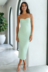 Jimiss heart-shaped neckline thin shoulder straps side slit mid length Prom dress