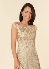 A-Line Off the Shoulder Lace Champagne formal dresses evening gown Mother of the Bride Dresses