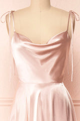 Simple Satin Long Prom Dresses, A-Line Formal Evening Dresses