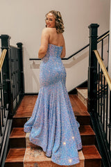2024 Dark Green Iridescent Sequin Long Formal Dress Sweetheart Mermaid