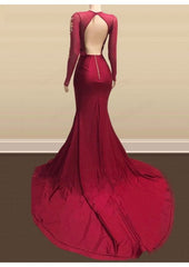 2024 Long Mermaid Gold Red Lace Prom Dresses Mermaid Formal Gowns