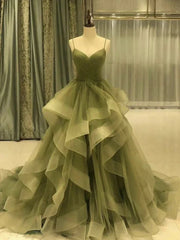 Aimishang Elegant Dress For Formal Spaghetti Strap Green A Line Long Prom Dress Formal Evening Gown Party Dress