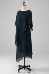 A-line Chiffon Scoop Neckline Mother of the Bride Dress