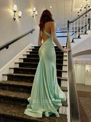 Mermaid Straps Backless Mint Green Long formal dresses Bridesmaid Dresses evening gown Prom Dress