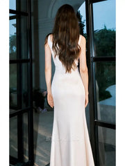 Sheath Straps Sleeveless Ivory Satin Knee Length formal dresses Bridesmaid Dresses evening gown Prom Dress