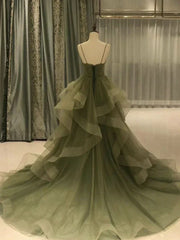 Aimishang Elegant Dress For Formal Spaghetti Strap Green A Line Long Prom Dress Formal Evening Gown Party Dress
