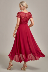Sparkly Asymmetrical Sequin Mother of Bride Dress with Appliques
