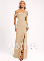 Ruffled A-line Floor-length Chiffon Bridesmaids Dress