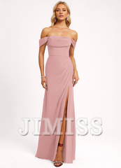 Ruffled A-line Floor-length Chiffon Bridesmaids Dress