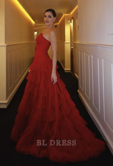 Sheath Strapless Burgundy Tiered formal dresses Bridesmaid Dresses evening gown Prom Dress