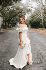 Mermaid Strapless Jacquard Satin Prom Dresses