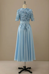 A-line V Neck Mother of Bride Dress with Appliques