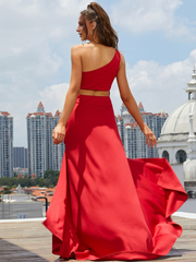 Formal shoulder hollow A-line and floor length Prom Dress - LD Dress