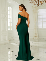 Mermaid off shoulder hanging sleeveless and floor length Prom Dress - LD Dress