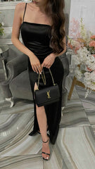 Black Prom Dresses, Evening Party Dress With Slit