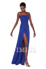 Split neckline evening gown and graduation gown formal evening gown