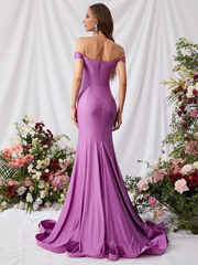 Mermaid elegant off shoulder collar and floor length Prom Dress - LD Dress