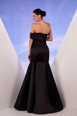 Single shoulder strap satin thin shoulder strap and floor length gown evening dresses