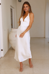 Jimiss V-neck halter neck back strap backless long Prom dress