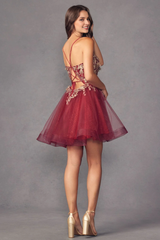 3D butterfly decal short sleeveless dress