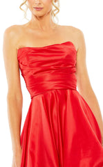 Off shoulder collar tight corset asymmetric high slit and floor length evening dress
