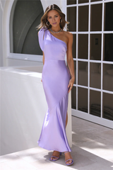 Jimiss single shoulder collar side slit backless and floor length Prom dress
