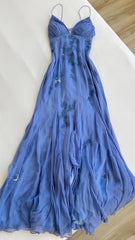 Pretty Spaghetti Straps Long Prom Dresses Wedding Party Dress
