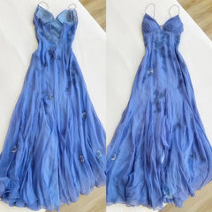 Pretty Spaghetti Straps Long Prom Dresses Wedding Party Dress