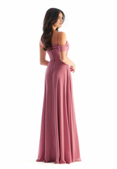 Single shoulder strap pocket collar back zipper and floor length dress