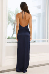 Jimiss straight neck hanging satin backless maxi prom dress
