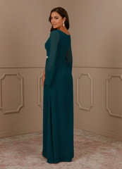 A-Line V-Neck Pleated Chiffon Dress Mother of the Bride Dresses