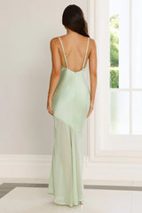 Jimiss V-neck scarf collar chiffon transparent hem Prom dress