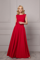 Jimiss - Sleeveless backless boat neck and floor length Prom dress