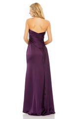 Fitted strapless bow and floor length Prom dress