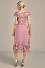 Grey Rose A-line Sparkling Long Bridal Mother Dress