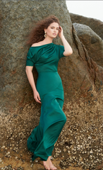 A-line Asymmetric Neckline Short Sleeve Cocktail Dress Bridesmaid Dress Formal Dresses for Wedding Guest Mother of the Bride Dresses